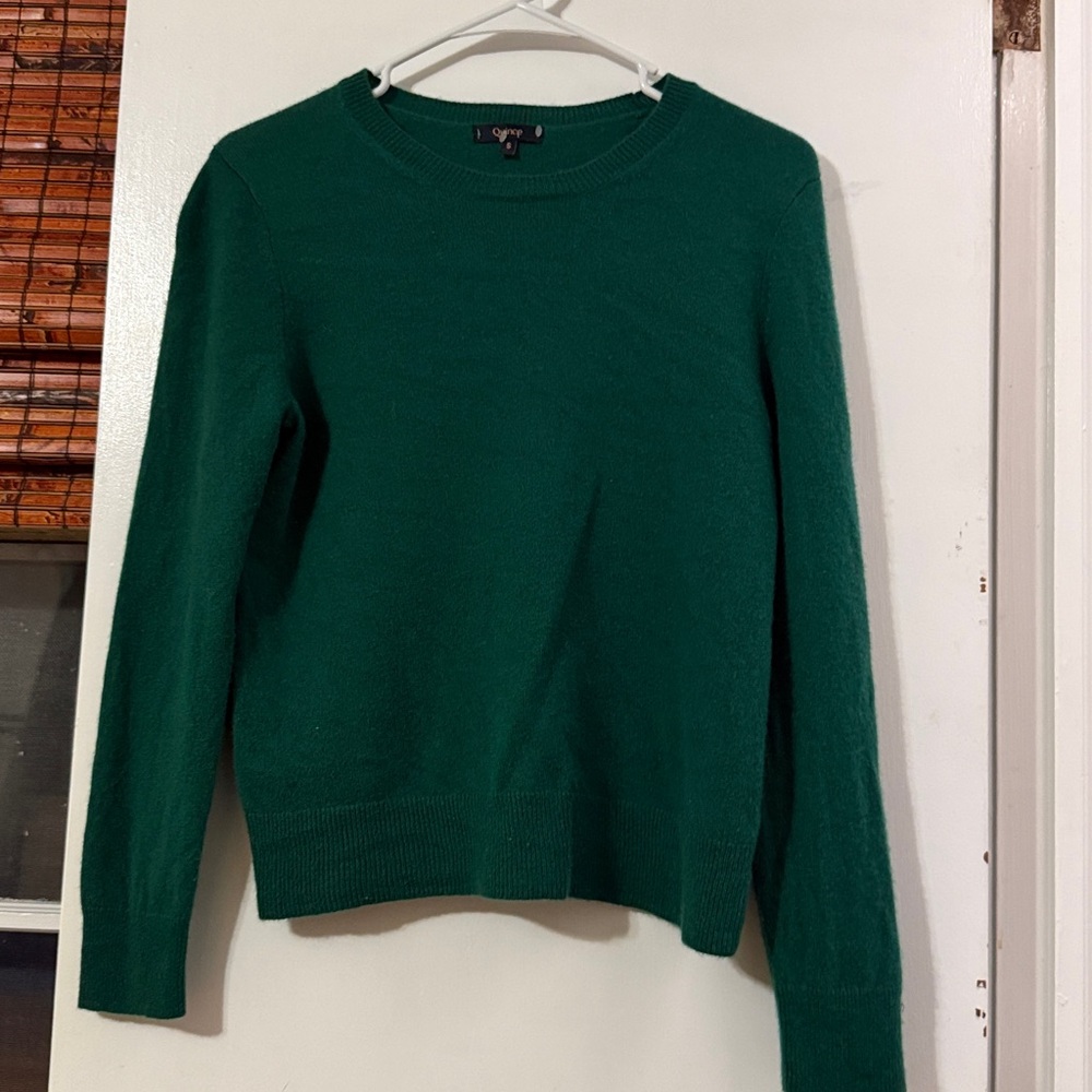 Quince Emerald Green Crew Neck Sweater